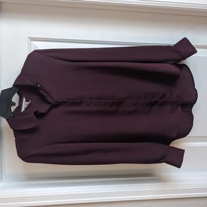 H&M Maroon Long Sleeves Button Down Blouse size 2